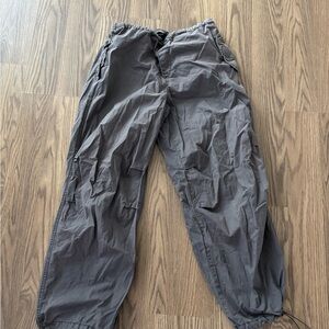 Grey Cargo Parachute Pants